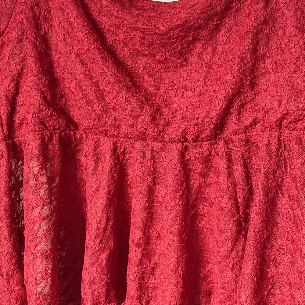 Women’s XL Red Lace Handkerchief Hem Padded Top Romantic Whimsigoth Y2K - Picture 4 of 4